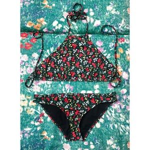 *NWOT* Hurley Floral High Neck Bikini Set - Size M
